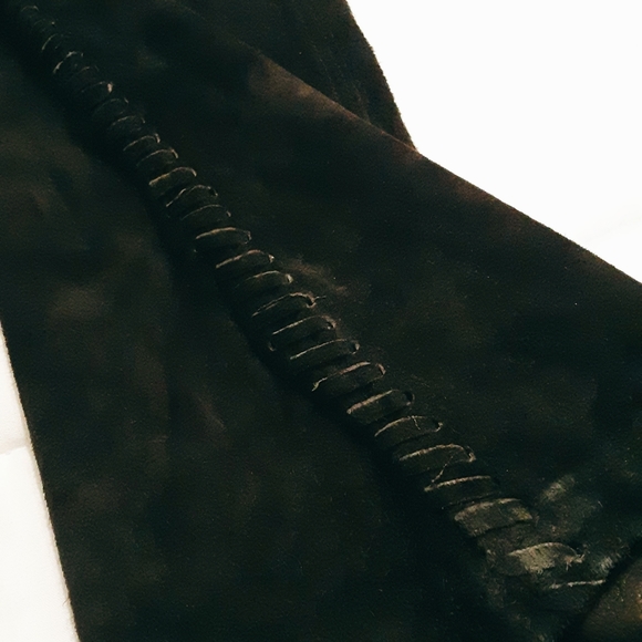 100% Leather Lightweight Suede by Chicos with Leather Braiding Down the Sides - Picture 13 of 16